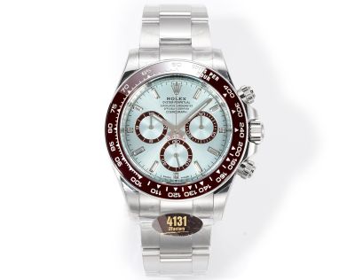 Rolex Daytona 904L Steel 40mm 4131 Movement Brown Ceramic Bezel Ice Blue Face Watch